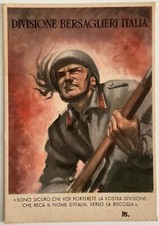 RSI DIVISIONE BERSAGLIERI ITALIA CARTOLINA IN FRANCHIGIA MILITARE ILL. COSCIA