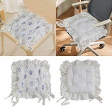 Cuscino per sedia con volant, stampa floreale, elegante, quadrato, antiscivolo,