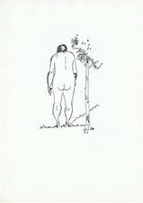 DISEGNO originale GIPI 80 EDEN Adamo solo TAVOLA cartoon strip VIGNETTA