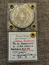 5 LIRE 1843 CARLO ALBERTO