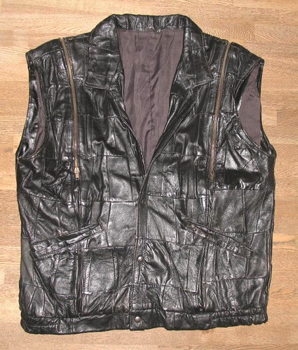Gilet uomo pelle nera - da,