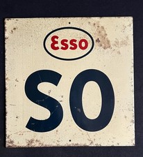 MOTORCYCLE TRIALS ESSO SO CHECK POINT MARKER VINTAGE TIN LITHOGRAPH ESSO SIGN