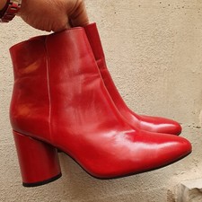 Stivaletto Tronchetto alla caviglia ecopelle rosso tacco cilindro Bershka n 36 