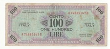 100 AM LIRE SERIE 1943 A