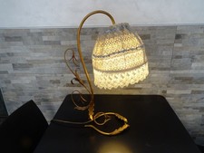 lampada vintage in metallo e cappello in tessuto lamp old aplique antique