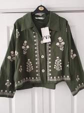 Giacca Zara verde con ricamo