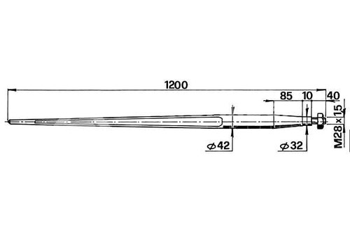 Forca punta conica 42x1200 - a,