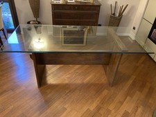 Tavolo Arte Povera con Piano In Cristallo