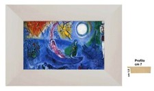 Stampa su tela di Chagall, The Concert, con cornice bianca in legno cm 7  