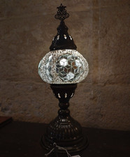 Lampada vetro mosaico orientale luce tavolo comodino abat jour etnico regalo 20B