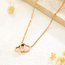 Collana Doppio Cuore Acciaio