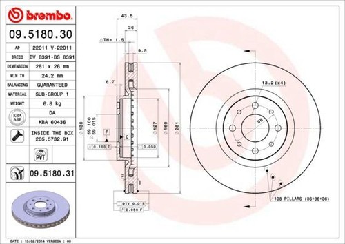Brembo discofreno 5180 31 - discofreno,