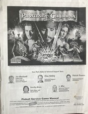 Manuale flipper Pirati dei Caraibi