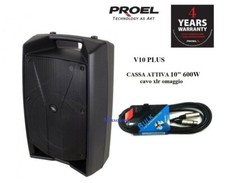 Proel V10 PLUS Cassa ATTIVA amplificata 10" due vie 600W picco MONITOR e CAVO
