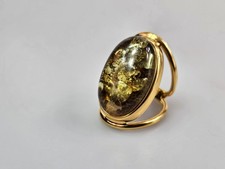 Anello ambra, anello di pietre preziose, ambra baltica verde, anello di...