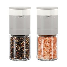 Vucchini Macina Sale e Pepe 2 Set con Ruvidità Regolabile Esterna a 6 Livelli,Mi