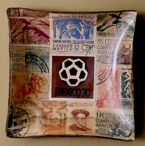 Posacenere vetro decoupage