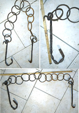 ANTICA CATENA OTTOCENTESCA DA CAMINO / CAMINETTO DA CIRCA 70 CM IN FERRO BATTUTO