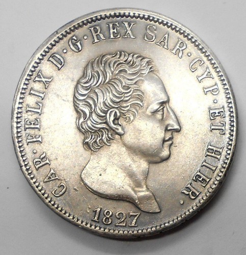 Carlo felice lire 1827g ag - 5,