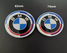 2x stemma BMW con logo cofano 82 mm + baule 74 mm emblema BMW 50° anniversario