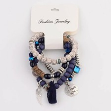 BRACCIALE BRACCIALI BRACCIALETTI DONNA RAGAZZA SET 4 PEZZI ACCESSORI IDEA REGALO