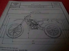 Moto MAICO 250 CROSS TIPO 253 SCHEDA ESTENSIONE Omologazione DIAGRAM SPECS 1981