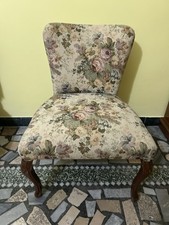 Poltrone Vintage Faggio Tessuto a Fiori Braccioli a Vista Design Italia Anni 50