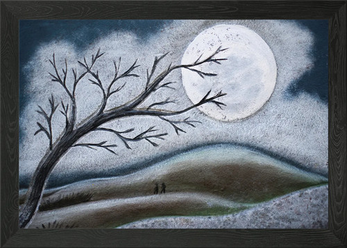 Luna albero dipinto - e,