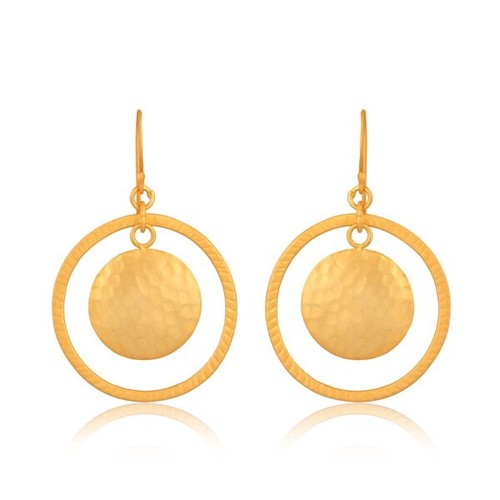 Orecchini cerchio charm disco - cerchio,