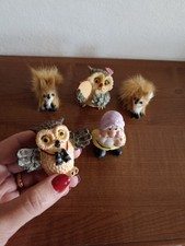 5 Statuette Gufetti Scoiattoli