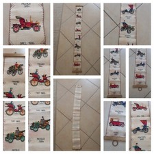 Vintage Arazzo Tapestry Ricamo Auto d'epoca Punto Croce Metallo