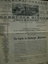 Pubblicazione originale, L'organo a canne al Mozarteum di Salisburgo 1926