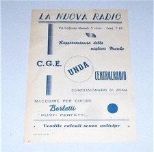 Pubblicita' Volantino LA NUOVA RADIO Casale Monferrato Via Mameli Unda C.G.E.