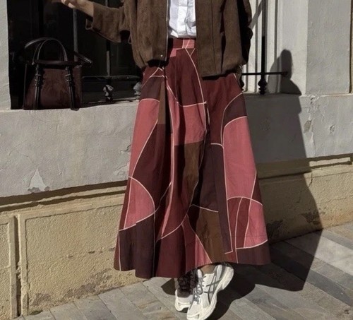Gonna midi svasata - , stampa