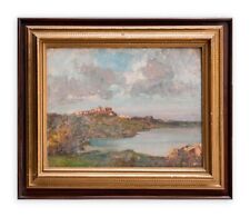 Mario Gachet (Torino, 1879-1981) Quadro Dipinto OLIO SU TAVOLA Paesaggio Cornice
