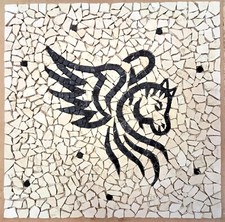INGROSSO! Rosone CAVALLO ALATO Mosaico Marmo 60 cm. Altri modelli in negozio