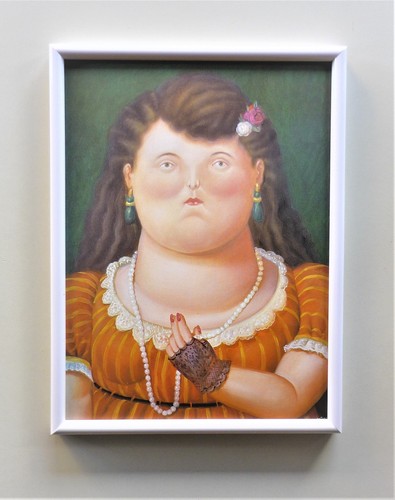 Quadro donna con perle - con, di