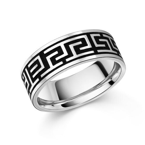 Uomo anello argento nero - uomo,