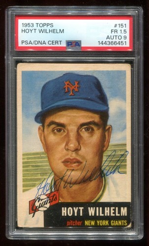 1953 topps 151 hoyt wilhelm - hoyt,
