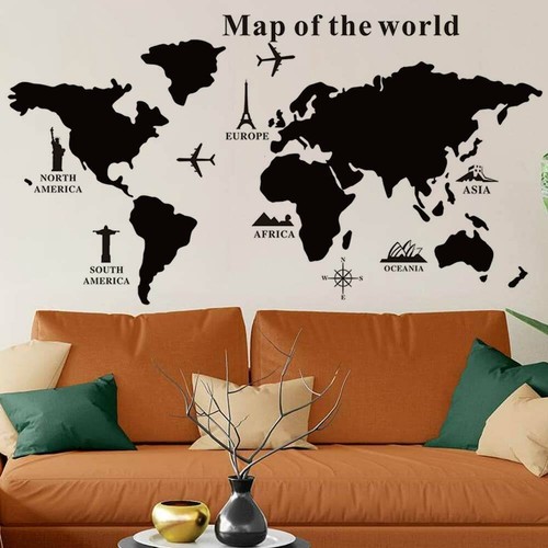 Mappa del mondo adesivo - del,