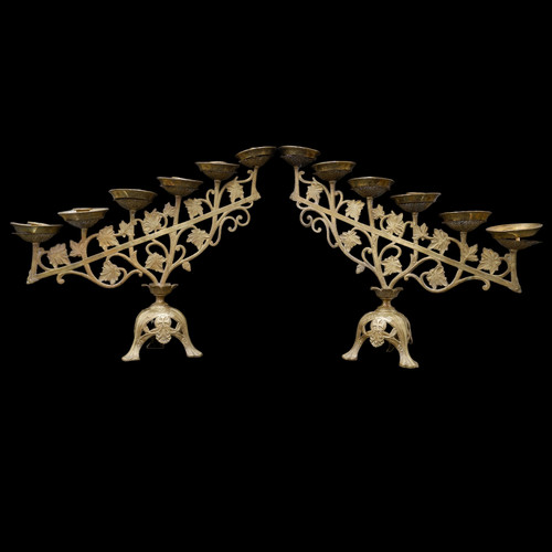 Antica coppia candelabri - di,