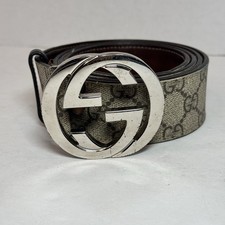 Cintura Gucci GG Supreme in tela con fibbia GG taglia 105/42