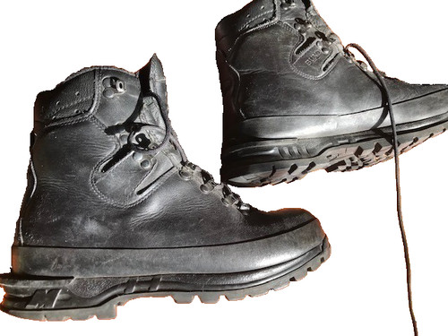 Vibram soled black leather