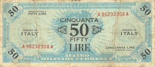 Italia lire serie del 1943 - 50,