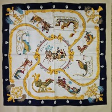 Sciarpa donna HERMES Carre 90 Plumes et Grelots