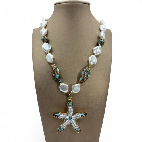 Maxi collana estiva - , perle