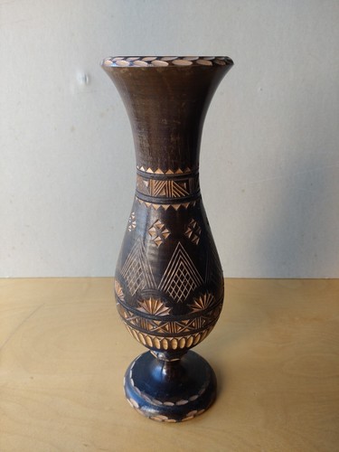 Vaso legno cesellato - vaso,