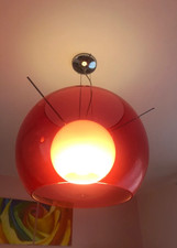 lampadario maurizio ferrari lampada a sospensione bolla Rossa in plexiglass 