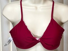Costume da bagno bikini reversibile Junior uvetta M senza fili schiena macramè rosso bianco