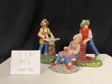 Tre Statuine  presepe vintage cartapesta 10 cm